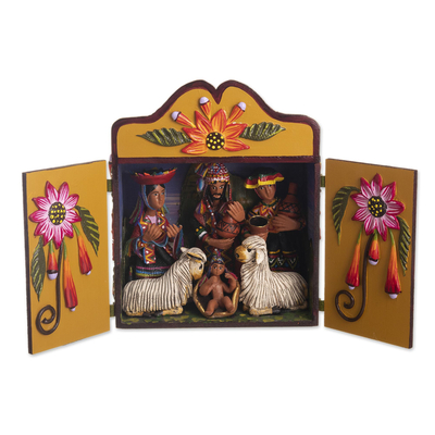 Handcrafted Peruvian Nativity Retablo
