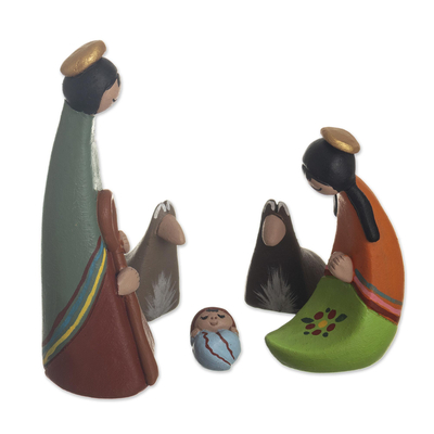 Artisan Crafted Ceramic Nativity Scene (5 Pieces)