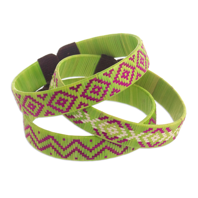 Cuff Bracelets Woven with Colombian Cane Fiber (Set of 3)