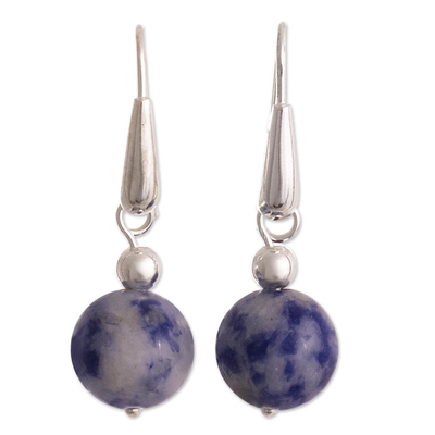 Sodalite and Sterling Silver Dangle Earrings from Peru