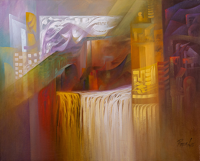 Mystical Abstract Painting of an Imaginary Landscape