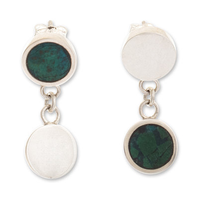 Handcrafted Chrysocolla and Sterling Silver Earrings