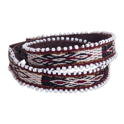 Unisex Wrap Bracelet with Leather and Wool