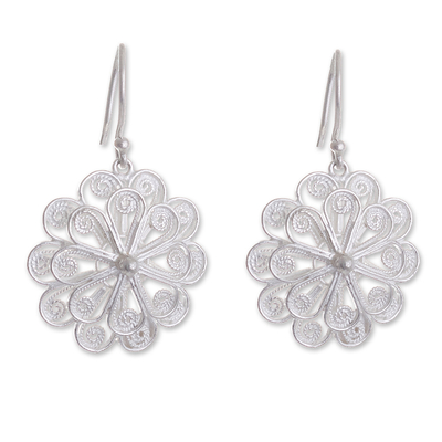 Artisan Crafted Sterling Silver Filigree Earrings