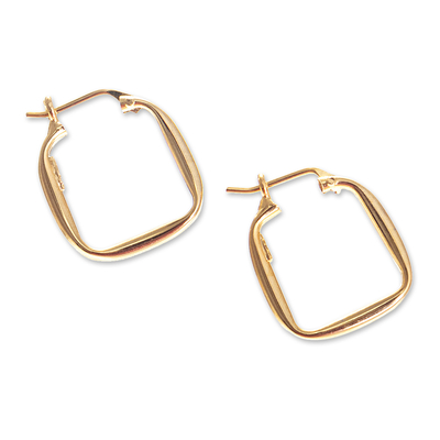 18k Gold-plated Squared Modern Hoop Earrings from Peru