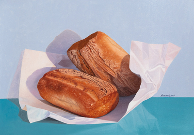 Photorealistic Painting of Bread