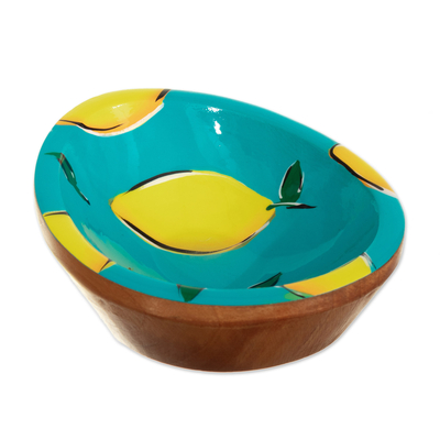 Cedar Wood Lemon Catchall Hand-Painted in Colombia