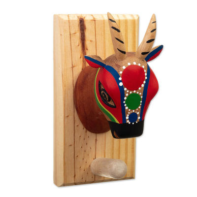 Handcrafted Goat Cedar Wood Coat Rack from Colombia