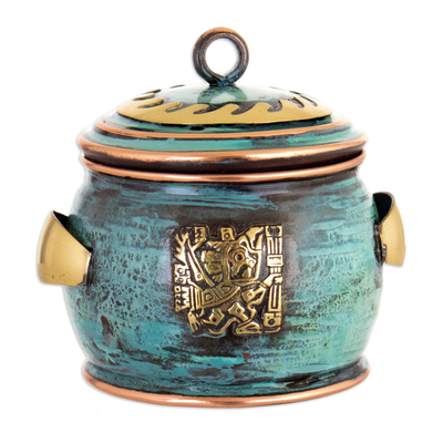 Inca Tumi Blade Copper and Bronze Decorative Jar from Peru