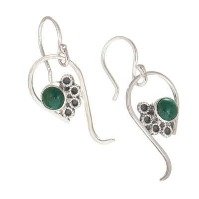 Polished Classic Dangle Earrings with Chrysocolla Gems