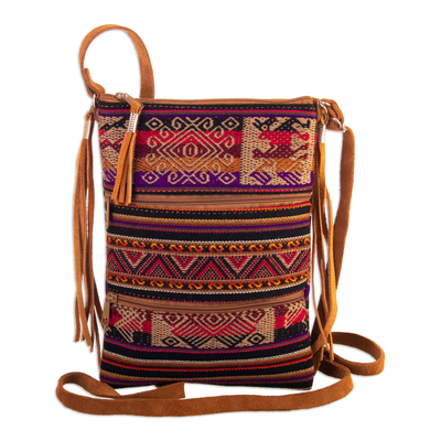 Andean Acrylic Sling with Zipper Closure and Suede Straps
