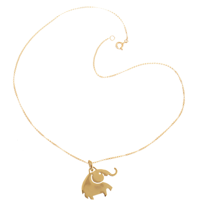 18k Gold-Plated Prosperity Elephant Pendant Necklace