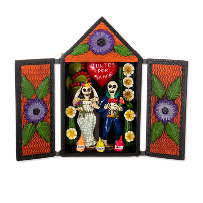 Day of the Dead Themed Afterlife Wedding Ceramic Retablo