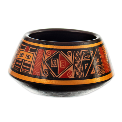 Handmade Geometric Ceramic Decorative Vase in Vibrant Hues