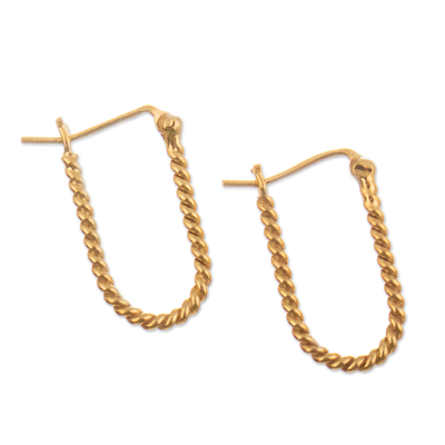 18k Gold-Plated Hoop Earrings in a High Polish Finish