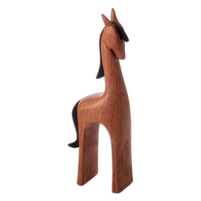 Semi-Minimalist Horse-Themed Cedar Wood Sculpture