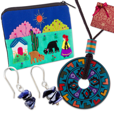 Handcrafted Andean-Themed Blue-Toned Curated Gift Set