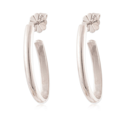 Classic Essential Sterling Silver Half-Hoop Earrings