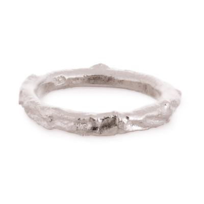 Avant-Garde Textured Sterling Silver Band Ring from Peru