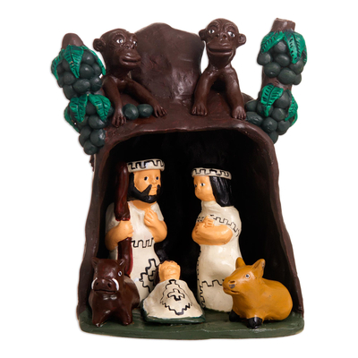 Collectible Nativity Scene Ceramic Sculpture
