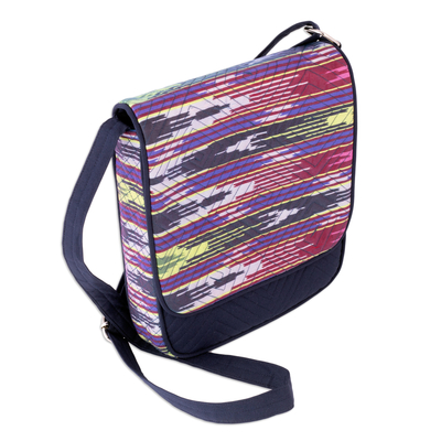 Colorful Ikat Messenger Bag with Adjustable Strap