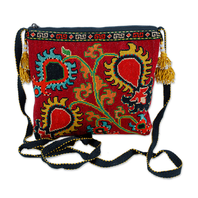 Handmade Silk Embroidered Sling Handbag