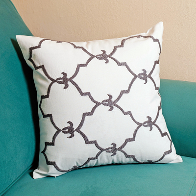 Beehive-Themed Hand-Embroidered Suzani Cotton Cushion Cover