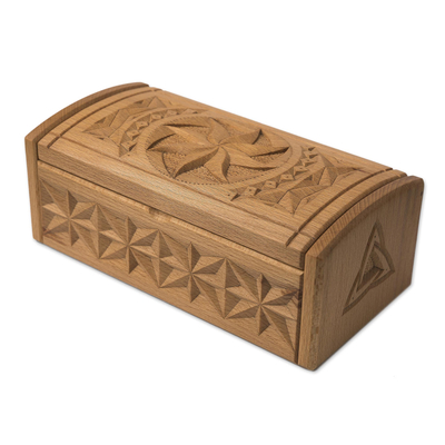 Hand Carved Beechwood Decorative Box
