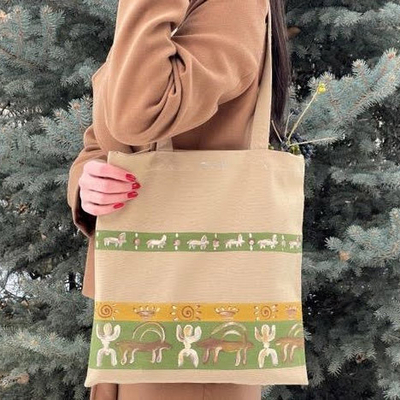 Erebuni Fortress-Inspired Hand-Painted Cotton Tote Bag