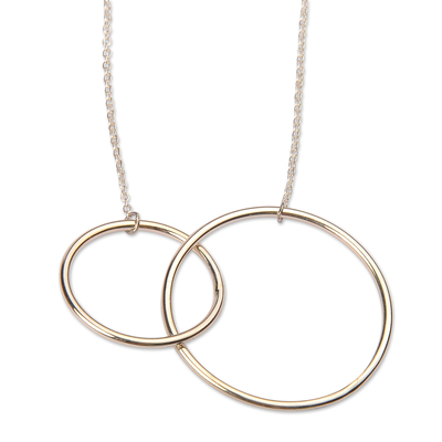 Polished Geometric Modern Sterling Silver Pendant Necklace