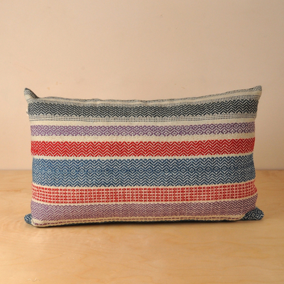 Colorful Striped Wool Cushion Cover Hand-Woven in Armenia