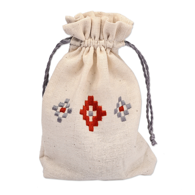 Embroidered cotton gift pouch from Armenia