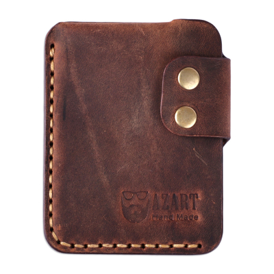 Armenian Handmade 100% Leather Card Holder in Brown