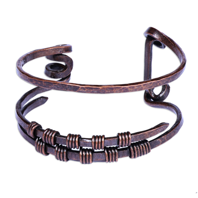 Traditional Antiqued Finished Copper Cuff Bracelet