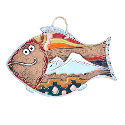 Handcrafted Whimsical Fish-Shaped Ceramic Wall Art