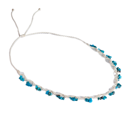 Handcrafted Adjustable Apatite Beaded Necklace from Armenia