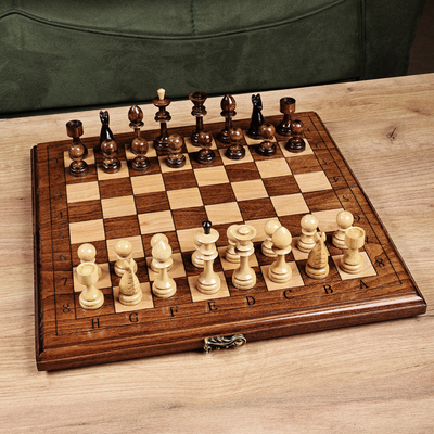 Wood Chess & Backgammon Board Game Set Handmade in Armenia