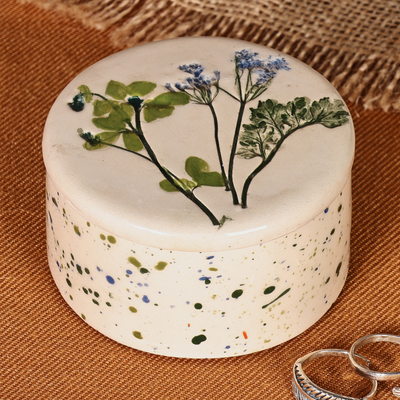 Armenian Hand-Painted Glazed Ceramic Floral Jewelry Box