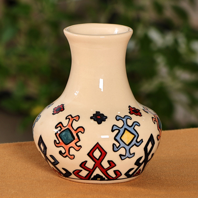 Traditional Patterned Colorful Ceramic Mini Vase