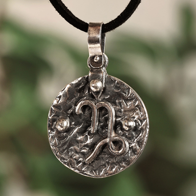 Sterling Silver Capricorn Zodiac Sign Pendant Necklace