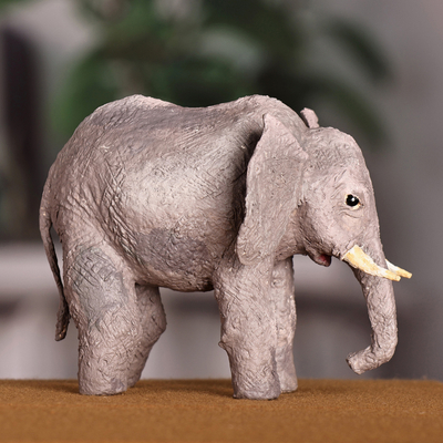 Hand-Painted Papier Mache Elephant Sculpture from Armenia