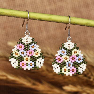 Spring-Inspired Armenian-Made Glass Beaded Dangle Earrings