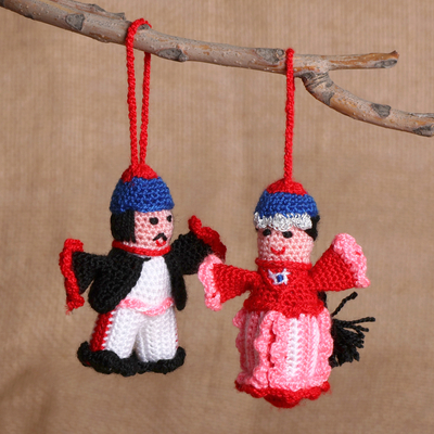 Armenian-Made Set of 2 Sasun-Themed 100% Cotton Ornaments