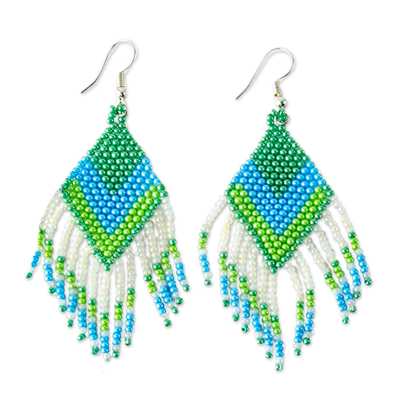 Colorful Beaded Dangle Earrings from India