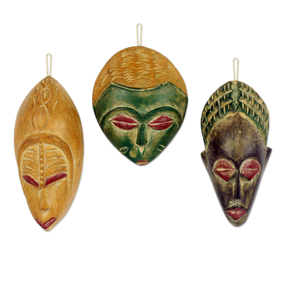 Handcrafted Wood Christmas Ornaments (Set of 3)