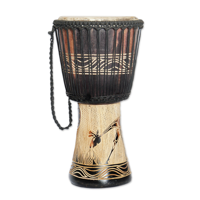 Wood Djembe Drum from West Africa