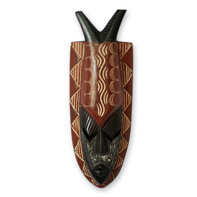Artisan Crafted Nigerian Wood Mask from Africa
