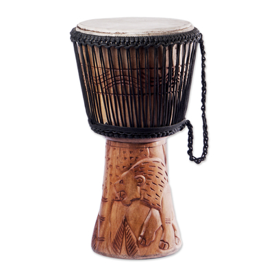 Handcrafted Wood Djembe Drum