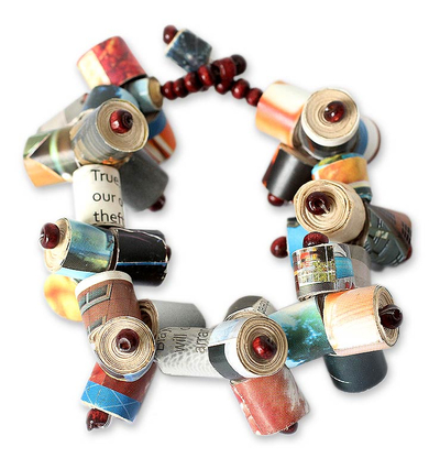 Recycled Paper Beaded Bracelet