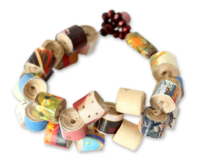 Recycled Paper Beaded Bracelet